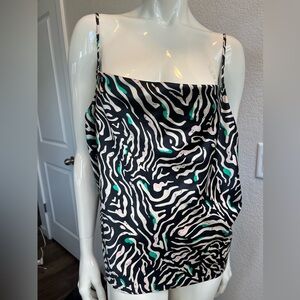 Nine West Zebra Print Satin Top